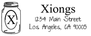 Mason Jar with Circle Letter X Monogram Stamp Sample